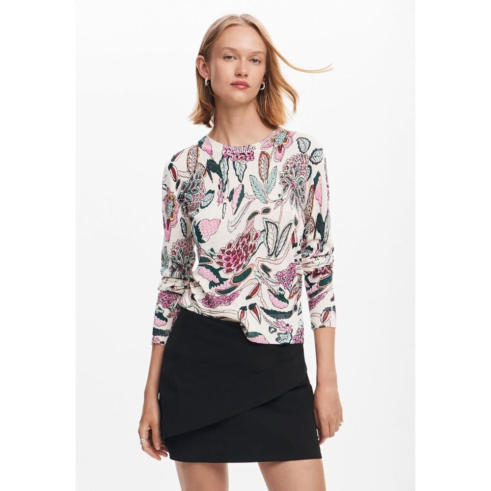 Women's Geometric Patchwork Pullover Recycled Vis… - image 5